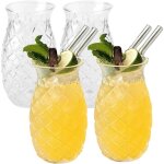 Lot de 4 verre � ananas, verre cocktail, tasses � ananas, verres � cocktail amusants, pour la maison, ...