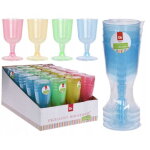 Lot de 4 verres � vin en plastique color�