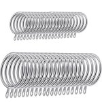 Lot de 40 anneaux m�tal pour rideaux 45 mm, accessoires de suspension rideaux, tringles voile (argent) ...