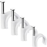 Lot de 400 clips de c�ble ronds solides et durables, attache c�ble, range c�ble, fixation c�ble �lectrique, ...