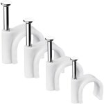 Lot de 400 clips de c�ble ronds solides et durables, attache c�ble, range c�ble, fixation c�ble �lectrique, ...