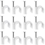 Lot de 400 clips muraux en acier pour c�bles - diff�rentes sp�cifications - solides - durables - blancs ...
