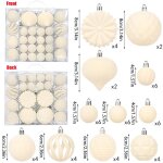 Lot de 48 d�corations de no�l en velours, boules en plastique floqu�es de 4 / 6 / 8 cm, d�corations festives ...