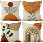 Lot de 4housses de coussin , 45x45cm abstrait arc - en - ciel soleil coussin couvertures moderne carr� ...
