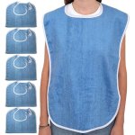 Lot de 5 bavoirs adultes lavables - pour femmes et hommes, en tissu �ponge r�utilisable