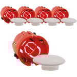Lot de 5 botes applique murs creux placo 40x40mm - rouge - zenitech