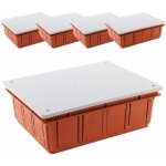Zenitech - lot de 5 botes de drivation  encastrer 196 x 152 x 70mm - rouge