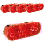 Lot de 5 boîtes d'encastrement placo triple entraxe 71mm - rouge - zenitech Lot de 5 boîtes d'encastrement placo triple entraxe 71mm - rouge - zenitech