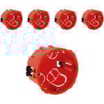 Lot de 5 boîtes placo appareillage vis et griffes - Ø67x40mm + vis - rouge - zenitech Lot de 5 boîtes placo appareillage vis et griffes - Ø67x40mm + vis - rouge - zenitech