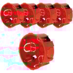 Lot de 5 botes placo pour appareillage vis & griffes - 85x40mm avec vis - rouge zenitech