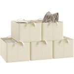 Lot de 5 botes de rangement woltu en tissu, cube de rangement sans couvercle, avec poigne, crme, 37, ...