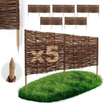 Lot de 5 bordures osier bogateco saule naturel 100x40 cm