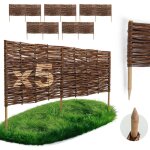 Lot de 5 bordures osier bogateco saule naturel 120x30 cm