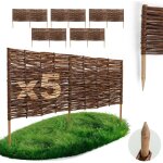 Lot de 5 bordures osier bogateco saule naturel 120x40 cm