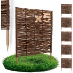 Lot de 5 bordures osier bogateco saule naturel 60x60 cm