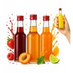 Lot de 5 bouteilles de 100 ml de monopol (sauce, sirop, vinaigre, huile d'olive).