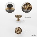 Lot de 5 boutons ronds en bronze bross� pour porte de cuisine, boutons d'armoire tendance pour bureau, ...