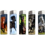 Lot de 5 briquets � gaz pi�zo classiques avec chevaux