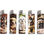 Lot de 5 briquets � gaz pi�zo classiques avec chiens