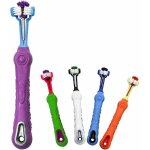 Lot de 5 brosses � dents pour chiens, brosse pour animaux avec trois t�tes pour un nettoyage multi - ...