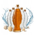 Lot de 5 carafes en verre motif poisson, bouteilles de 500 ml pour alcool, eau, vase d�coratif, 0, 5 ...