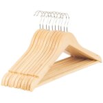 Lot de 5 cintres en bois massif - barre antidrapante pour pantalons - portant rotatif  360 - cintre ...