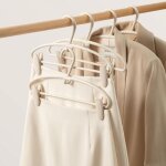 Lot de 5 cintre pantalon avec 2 pinces antiglisses cintres plastique peu encombrants, porte pantalon ...