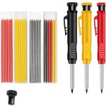 Lot de 5 crayons de charpentier solides - mines polyvalentes - marqueur � trous profonds - avec taille ...