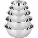 Lot de 5 cul de poule inox, saladiers en acier inoxydable, en 5 tailles, bol inox m�langeurs en acier ...