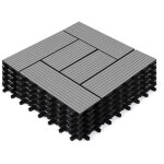 Lot de 5 dalles de terrasse mosaïque wodhy clipsables bois composite gris 30 x 30 cm Lot de 5 dalles de terrasse mosaïque wodhy clipsables bois composite gris 30 x 30 cm