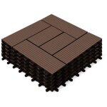 Lot de 5 dalles de terrasse mosaïque wodhy clipsables bois composite taupe 30 x 30 cm Lot de 5 dalles de terrasse mosaïque wodhy clipsables bois composite taupe 30 x 30 cm