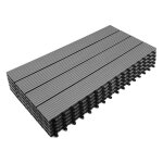 Idmarket - lot de 5 dalles de terrasse rectangulaire wodhy clipsables bois composite gris 60 x 30 cm Idmarket - lot de 5 dalles de terrasse rectangulaire wodhy clipsables bois composite gris 60 x 30 cm