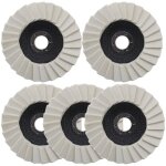 Lot de 5 disques de polissage en feutre de laine 125 mm avec lamelles dentel�es pour acier inoxydable, ...