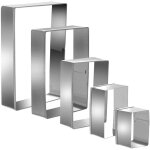 Lot de 5 emporte - pi�ces rectangulaires en acier inoxydable - moules � biscuits g�om�triques - moules ...