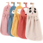 Lot de 5 essuie mains doux pour cuisine de bain, serviette en peut �tre suspendue pour un s�chage rapide, ...