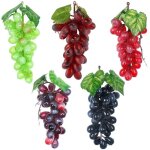 Lot de 5 faux fruits de raisins artificiels, fausses grappes de raisin ralistes, raisins et vignes en ...