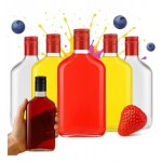 Lot de 5 flasques en verre de 350 ml avec bouchon, id�ales pour la contrebande d'alcool, la vodka et ...