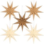 Lot de 5 lanternes toiles en papier de 30cm, dcorations de fte de nol, mariage, anniversaire, nol, ...