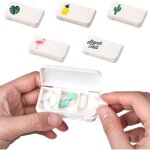 Lot de 5 mini pilulier de poche, boite medicaments rangement, pilulier voyage 3 compartiments, pilulier ...