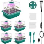 Lot de 5 mini serres programmes - luminosit rglable - avec contrleur de minuterie - serre d'intrieur ...