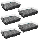 Lot de 5 mini serre pour semis bac � semis de 24 trous avec couvercle pour semis et germination