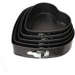 Lot 5 moules c?ur magn�tiques (20?28 cm), fond amovible, p�tisserie / d�moulage facile