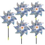 Lot de 5 moulins  vent rflchissants - rpulsif contre les oiseaux - pour balcon, jardin fruitier, ...