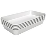 Lot de 5 plats de pr�sentation lisse (l)160 x (p)290 mm, en m�lamine blanche, r�sistant � la chaleur