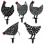 Lot de 5 poules ralistes - dcoration de jardin - dcoration en forme de poulet - silhouette de cour ...