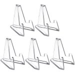 Lot de 5 pr�sentoirs en acrylique pour pi�ces de collection - supports de 58mm pour m�dailles, badges ...