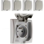 Lot de 5 prises 16a 2p + t encastrable pour ext�rieur - ip44 tamaris