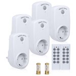 Lot de 5 prise connectee, prise tlcommande sans fil avec 2 tlcommandes 2 piles fournies 30m de dnce ...