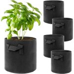 Lot de 5 sacs � plantes, pot en tissu 11 l avec poign�e, sac � pommes de terre r�utilisable, sac � plantes ...