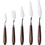 Lot de 5 spatules � g�teau en acier inoxydable pour gla�age, p�tisserie, m�lange, peinture � l'huile, ...